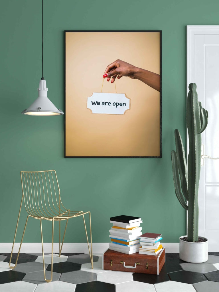 We Are Open - Business Art Frame For Wall Decor- Funkydecors Xs / Black Posters Prints & Visual