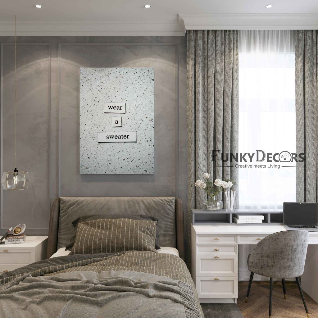 Wear A Sweater - Quotes Art Frame For Wall Decor- Funkydecors Posters Prints &amp; Visual Artwork