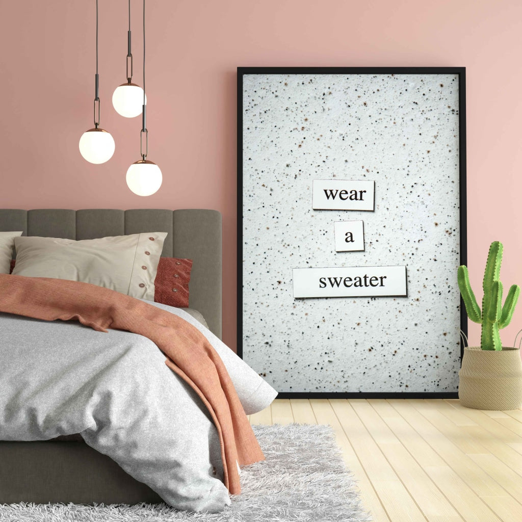 Wear A Sweater - Quotes Art Frame For Wall Decor- Funkydecors Xs / Black Posters Prints &amp; Visual