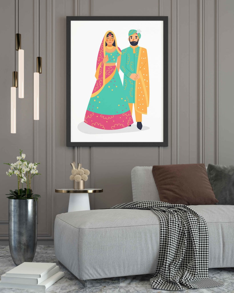 Wedding Bells Portrait Art Frame For Wall Decor- Funkydecors Xs / Black Posters Prints & Visual
