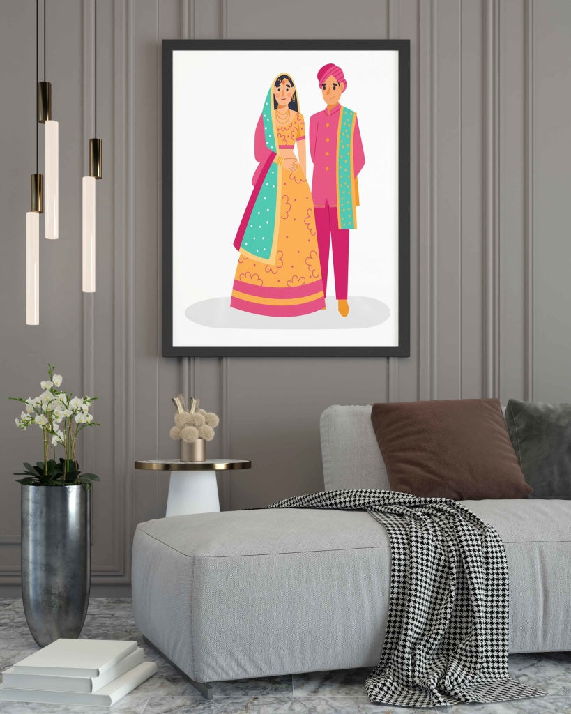 Wedding Bells Portrait Art Frame For Wall Decor- Funkydecors Xs / Black Posters Prints & Visual