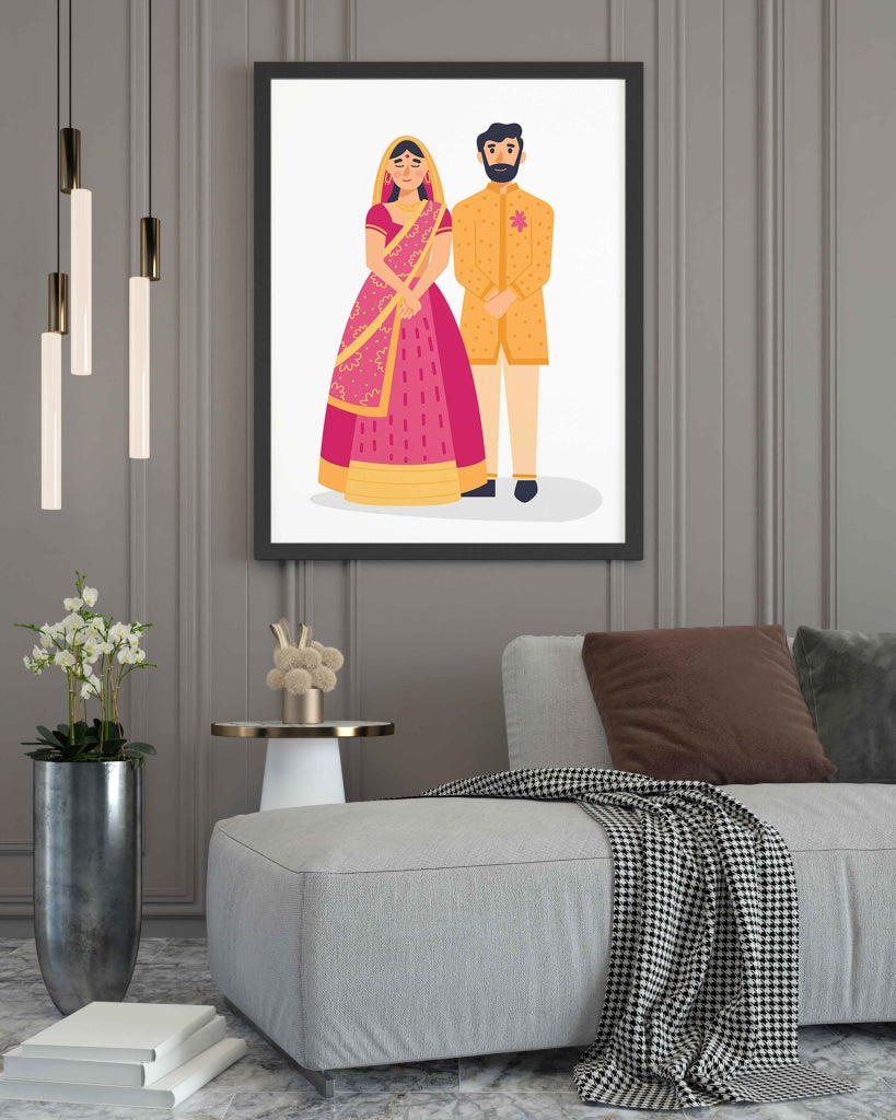 Wedding Bells Portrait Art Frame For Wall Decor- Funkydecors Xs / Black Posters Prints & Visual