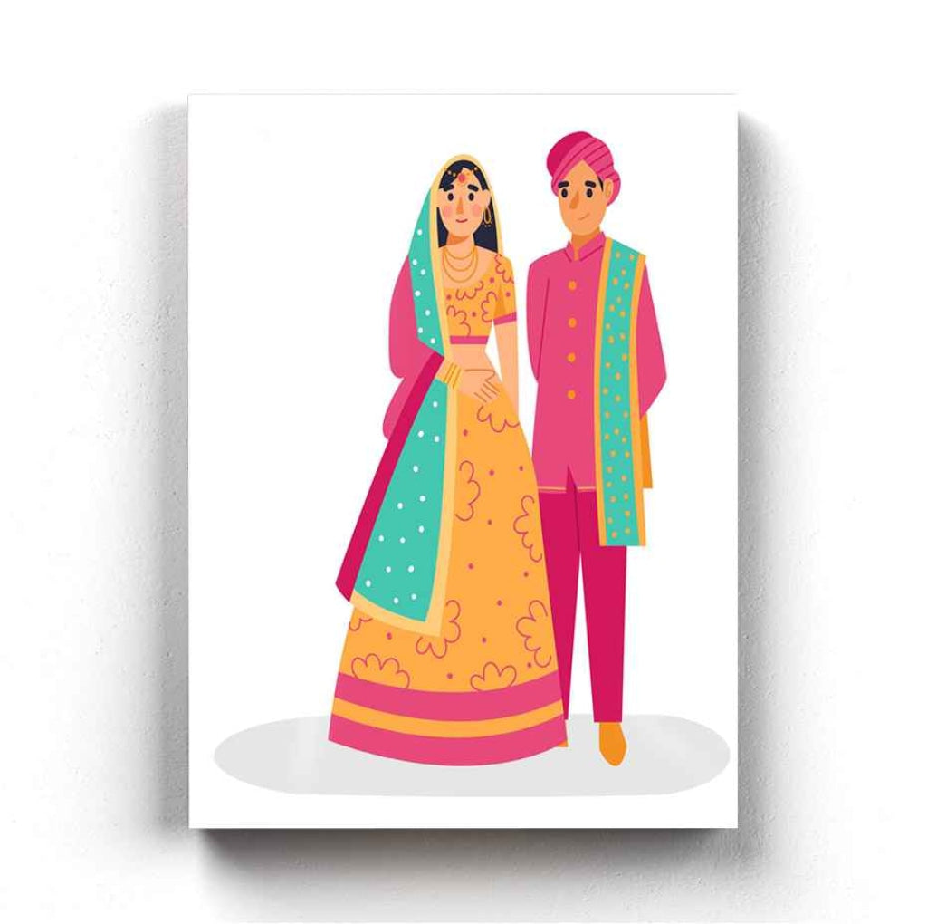 Wedding Bells Portrait Art Frame For Wall Decor- Funkydecors Xs / Canvas Posters Prints & Visual