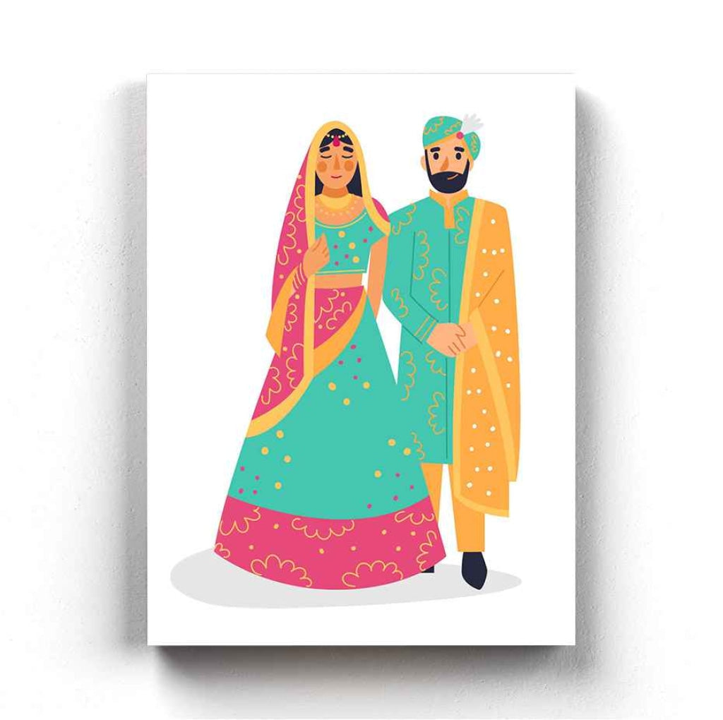Wedding Bells Portrait Art Frame For Wall Decor- Funkydecors Xs / Canvas Posters Prints & Visual