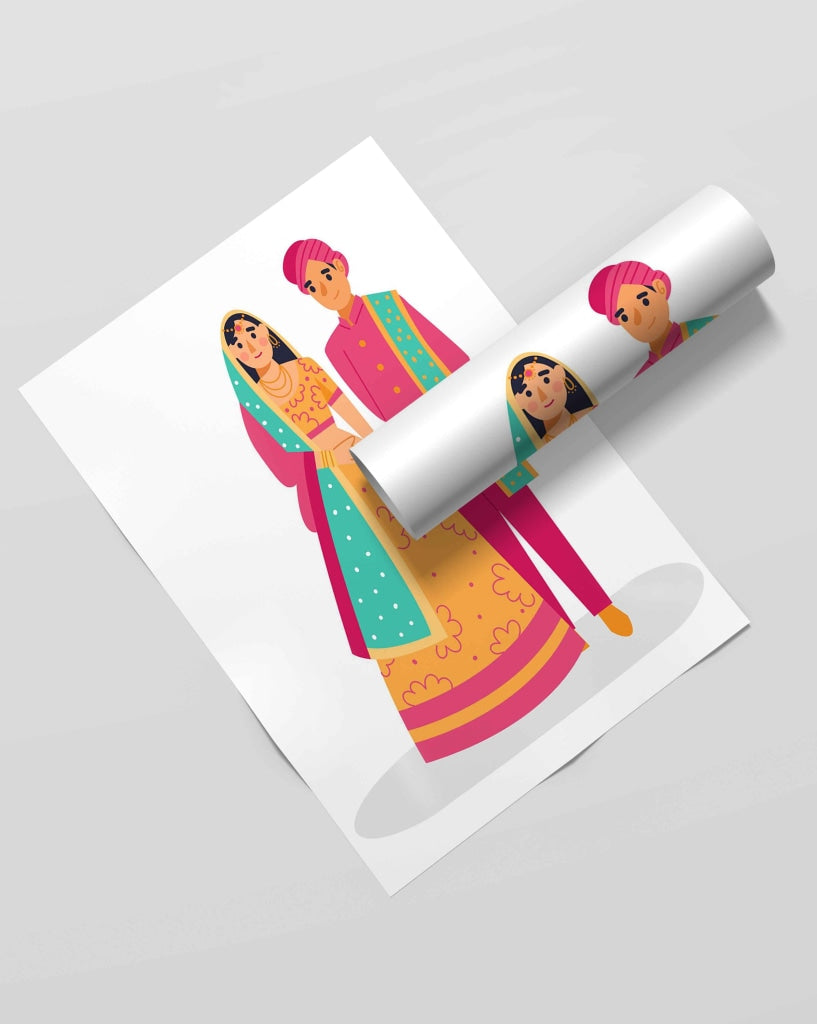 Wedding Bells Portrait Art Frame For Wall Decor- Funkydecors Xs / Roll Posters Prints & Visual