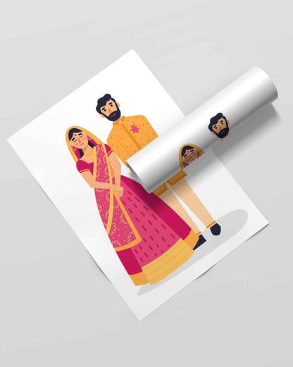 Wedding Bells Portrait Art Frame For Wall Decor- Funkydecors Xs / Roll Posters Prints & Visual
