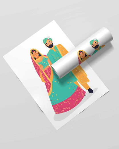 Wedding Bells Portrait Art Frame For Wall Decor- Funkydecors Xs / Roll Posters Prints & Visual