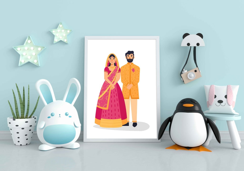 Wedding Bells Portrait Art Frame For Wall Decor- Funkydecors Xs / White Posters Prints & Visual