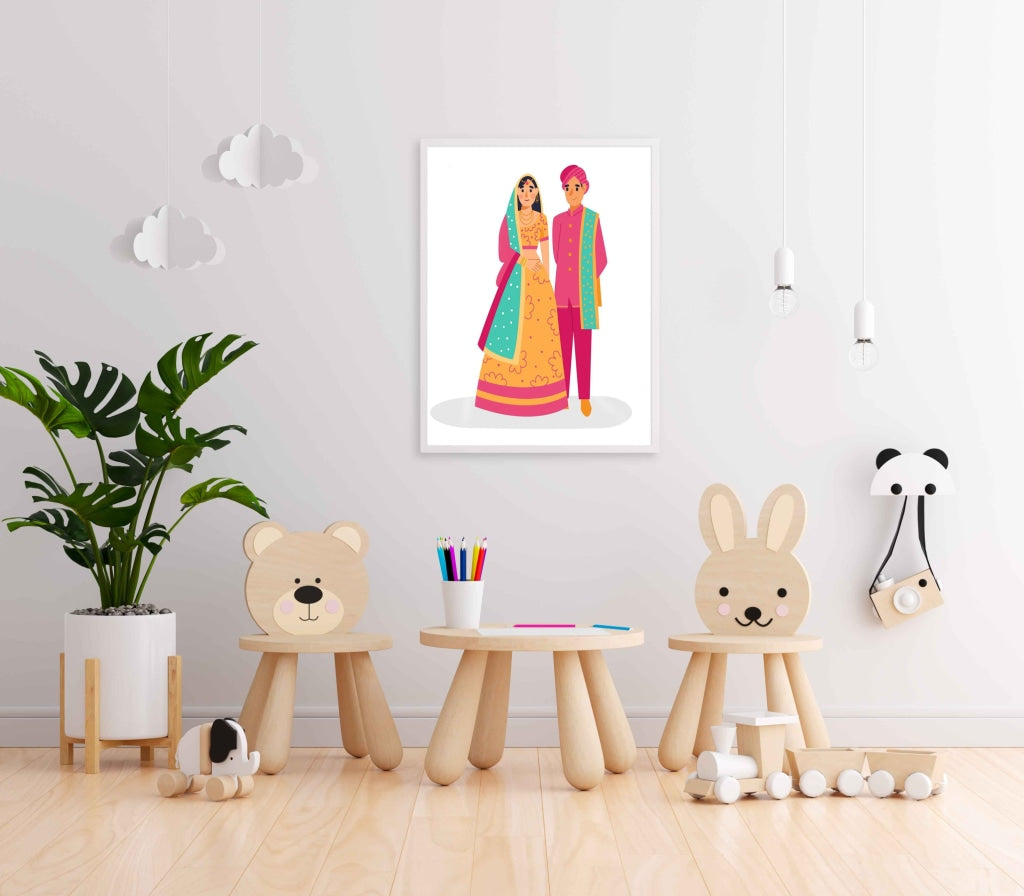 Wedding Bells Portrait Art Frame For Wall Decor- Funkydecors Xs / White Posters Prints & Visual