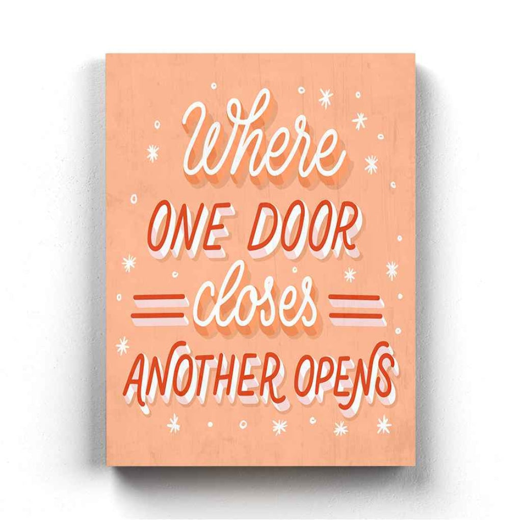 Where One Door Closes Another Opens - Quotes Art Frame For Wall Decor- Funkydecors Xs / Canvas