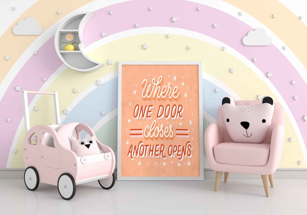 Where One Door Closes Another Opens - Quotes Art Frame For Wall Decor- Funkydecors Xs / White