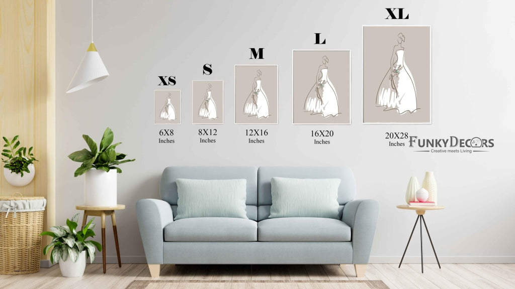 White Gown Portrait Art Frame For Wall Decor- Funkydecors Posters Prints &amp; Visual Artwork
