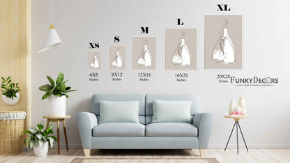 White Gown Portrait Art Frame For Wall Decor- Funkydecors Posters Prints & Visual Artwork