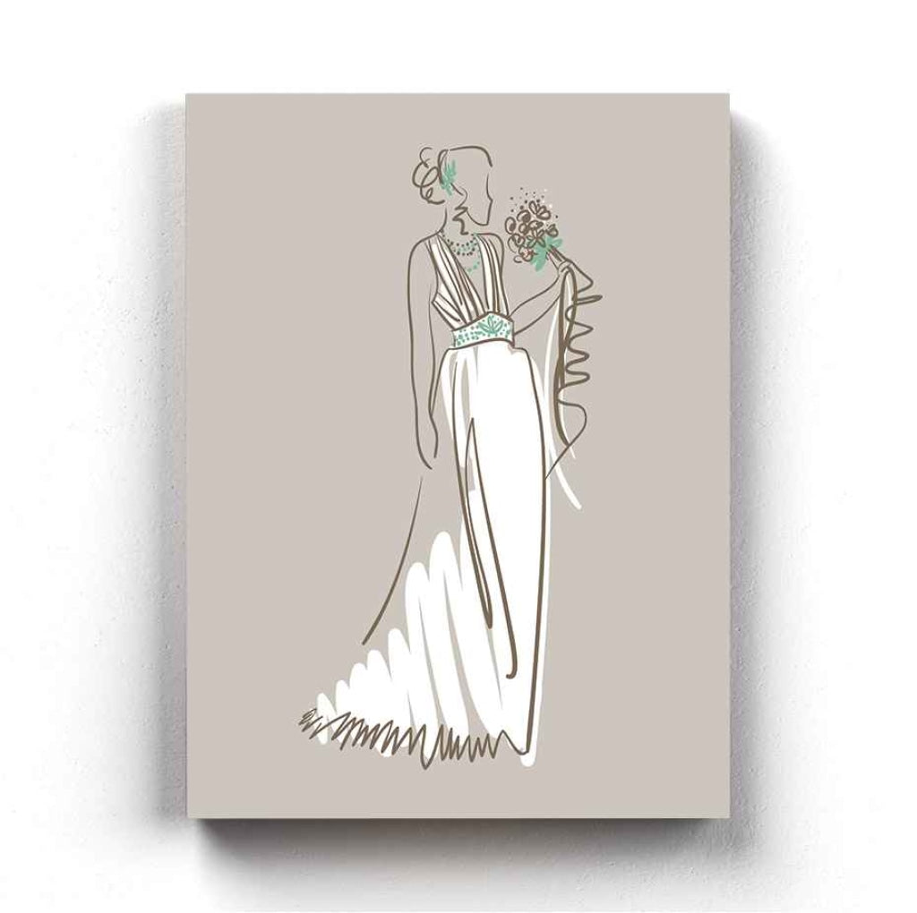 White Gown Portrait Art Frame For Wall Decor- Funkydecors Xs / Canvas Posters Prints & Visual
