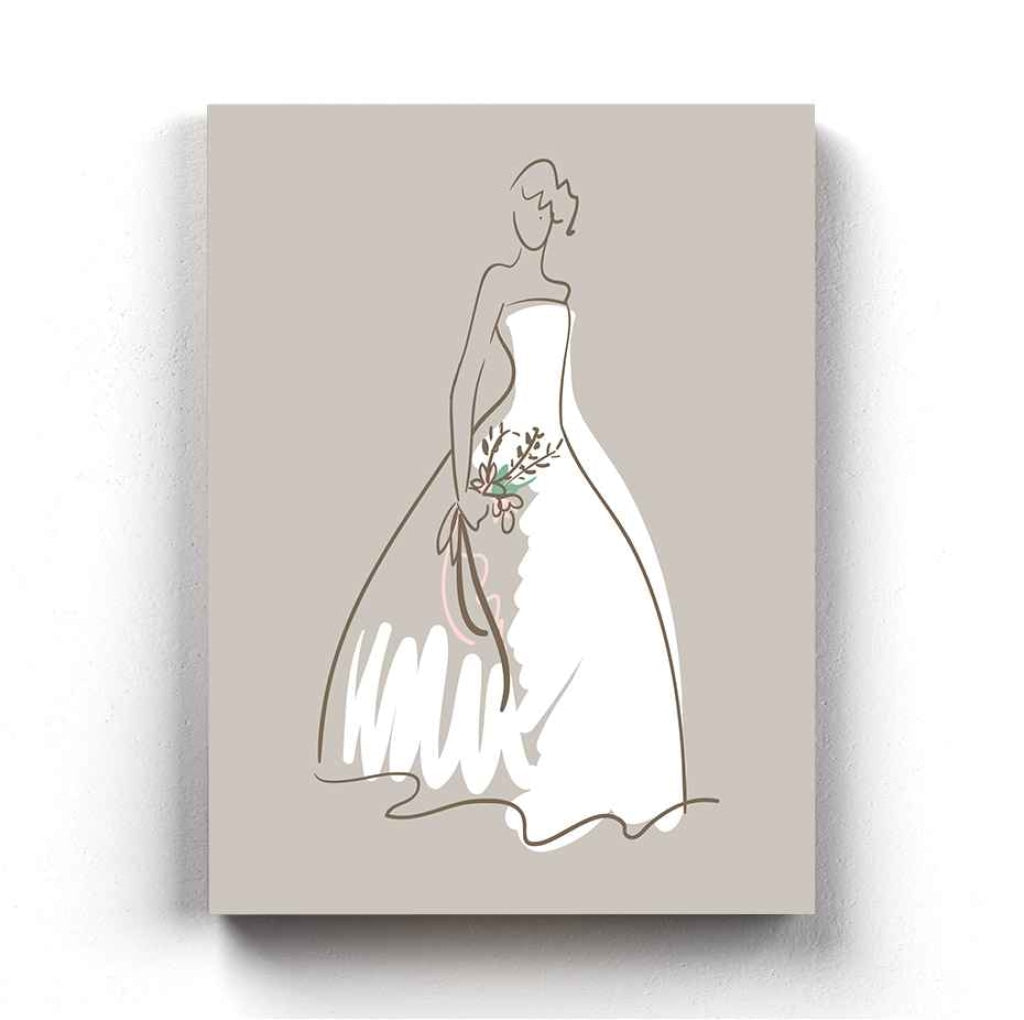 White Gown Portrait Art Frame For Wall Decor- Funkydecors Xs / Canvas Posters Prints & Visual