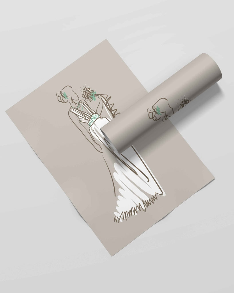 White Gown Portrait Art Frame For Wall Decor- Funkydecors Xs / Roll Posters Prints &amp; Visual Artwork