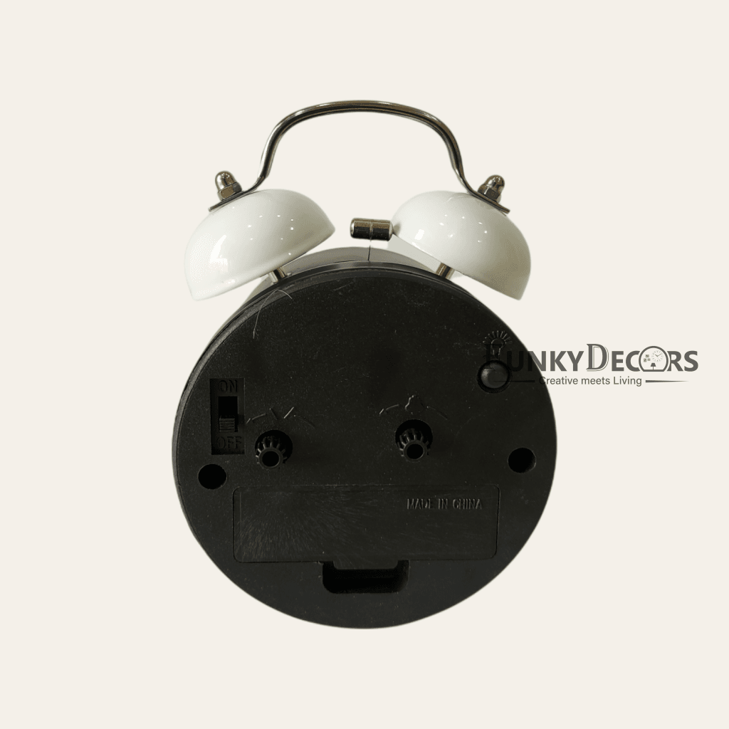 White Royal Retro Style Alarm Kids Room Table Clock-Funkydecors Clocks