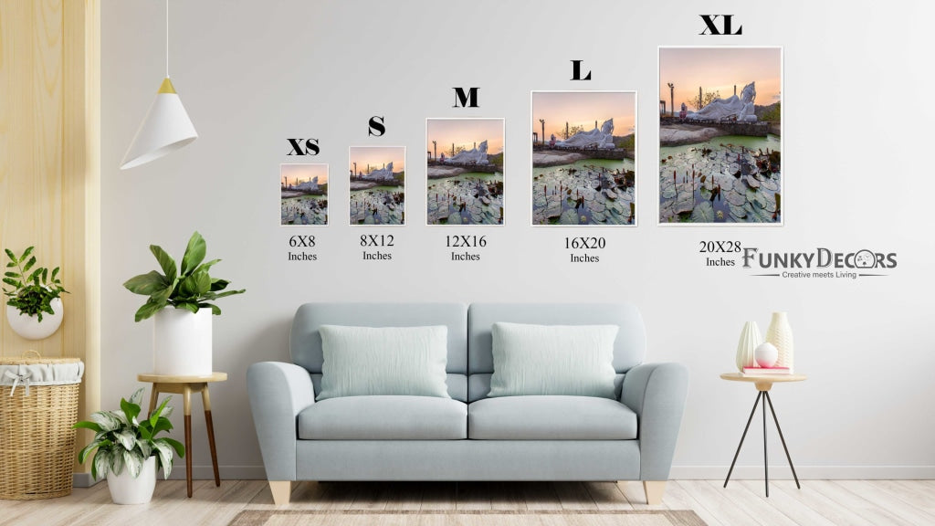 White Sleeping Buddha - Spiritual Art Frame For Wall Decor- Funkydecors Posters Prints &amp; Visual