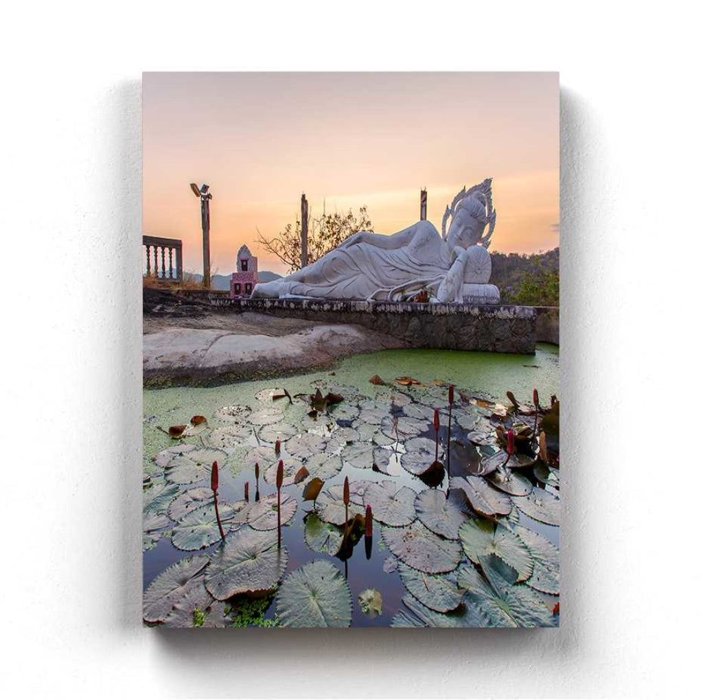 White Sleeping Buddha - Spiritual Art Frame For Wall Decor- Funkydecors Xs / Canvas Posters Prints &amp;