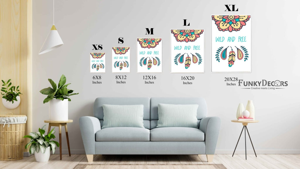 Wild And Free Boho Art Frame For Wall Decor- Funkydecors Posters Prints &amp; Visual Artwork