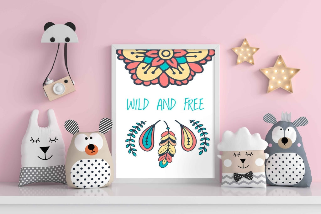 Wild And Free Boho Art Frame For Wall Decor- Funkydecors Xs / White Posters Prints &amp; Visual Artwork