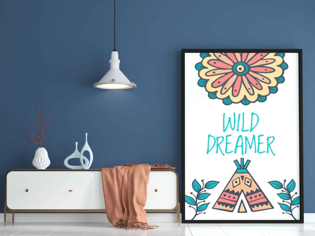Wild Dreamer Boho Art Frame For Wall Decor- Funkydecors Xs / Black Posters Prints &amp; Visual Artwork