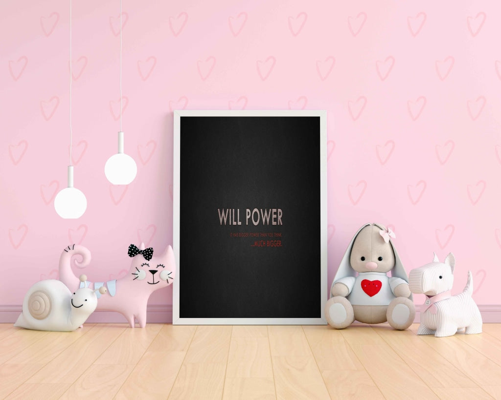 Will Power - Motivation Quotes Art Frame For Wall Decor- Funkydecors Xs / White Posters Prints &amp;