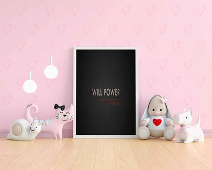 Will Power - Motivation Quotes Art Frame For Wall Decor- Funkydecors Xs / White Posters Prints &