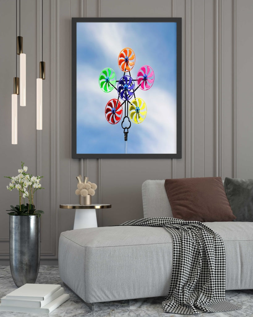 Wind Spinner - Nursery Art Frame For Wall Decor- Funkydecors Xs / Black Posters Prints &amp; Visual