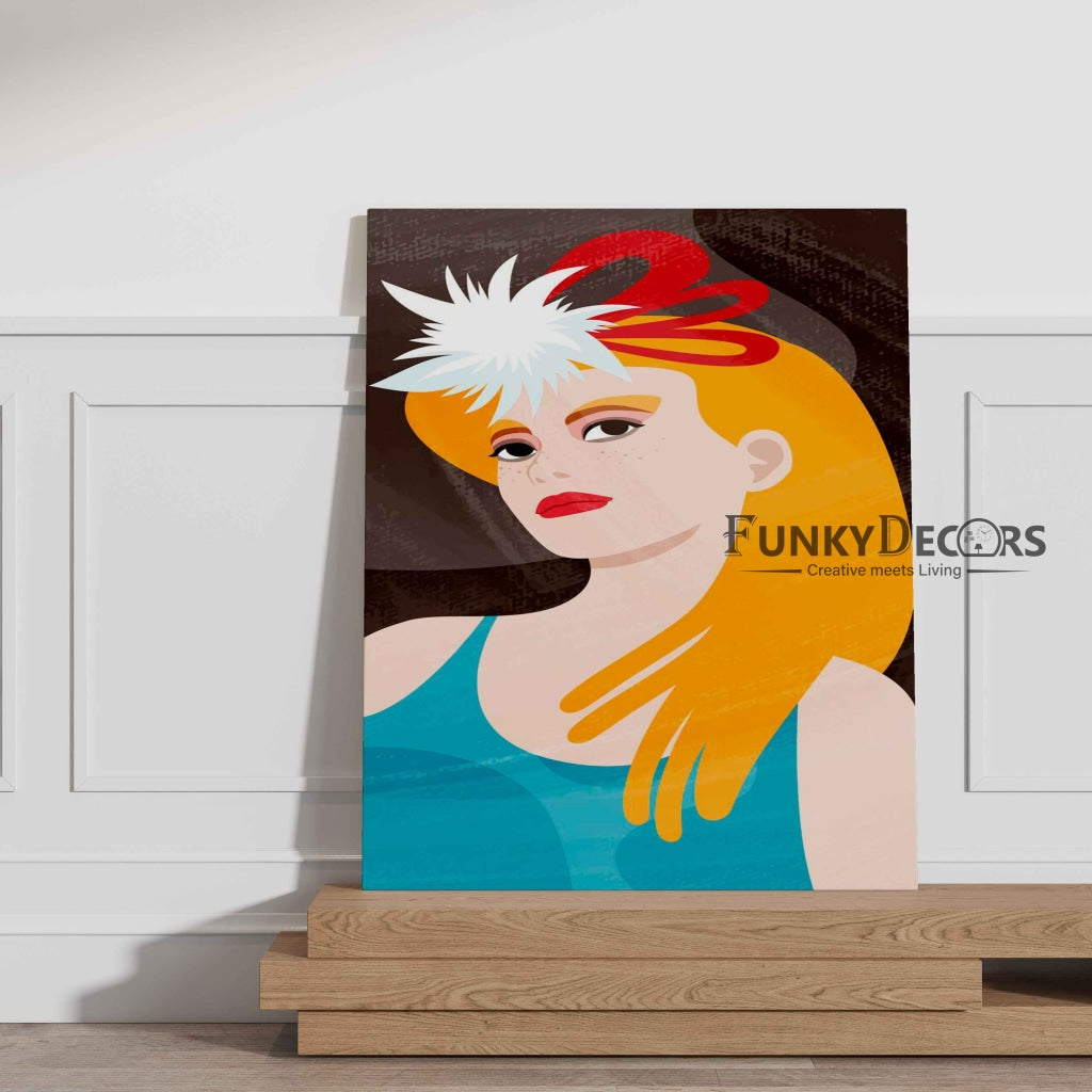 Women Aesthetic Headgear Portrait Art Frame For Wall Decor- Funkydecors Posters Prints & Visual