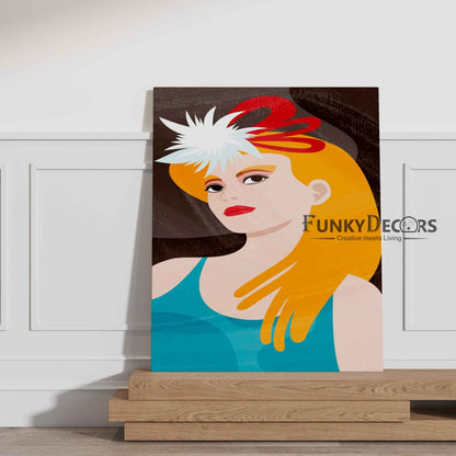 Women Aesthetic Headgear Portrait Art Frame For Wall Decor- Funkydecors Posters Prints & Visual