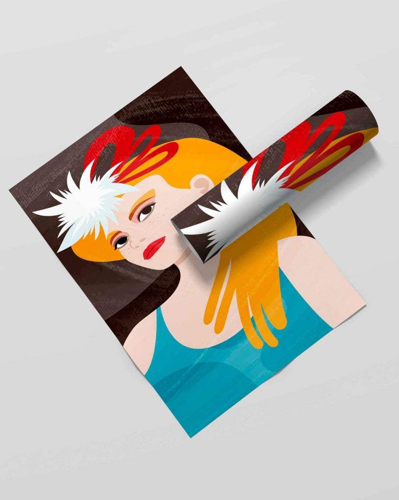 Women Aesthetic Headgear Portrait Art Frame For Wall Decor- Funkydecors Xs / Roll Posters Prints &