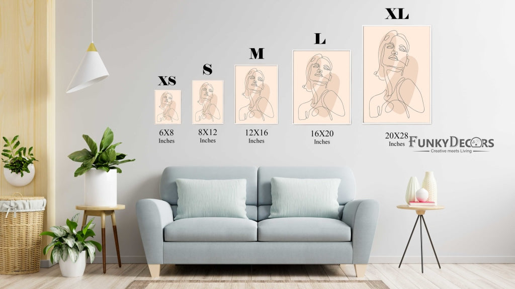 Women Line 2 Panels Art Frame For Wall Decor- Funkydecors Posters Prints &amp; Visual Artwork