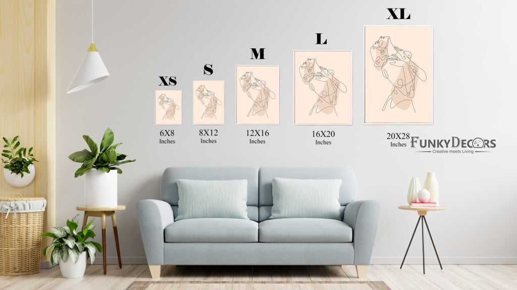 Women Line 2 Panels Art Frame For Wall Decor- Funkydecors Posters Prints &amp; Visual Artwork