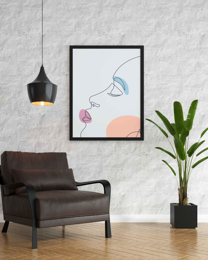 Women Line Art Frame For Wall Decor- Funkydecors Xs / Black Posters Prints &amp; Visual Artwork
