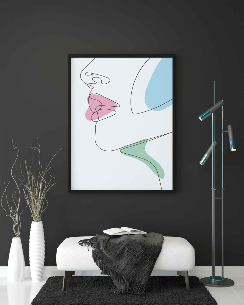 Women Line Art Frame For Wall Decor- Funkydecors Xs / Black Posters Prints &amp; Visual Artwork