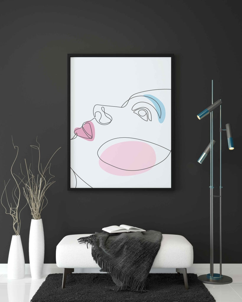 Women Line Art Frame For Wall Decor- Funkydecors Xs / Black Posters Prints & Visual Artwork