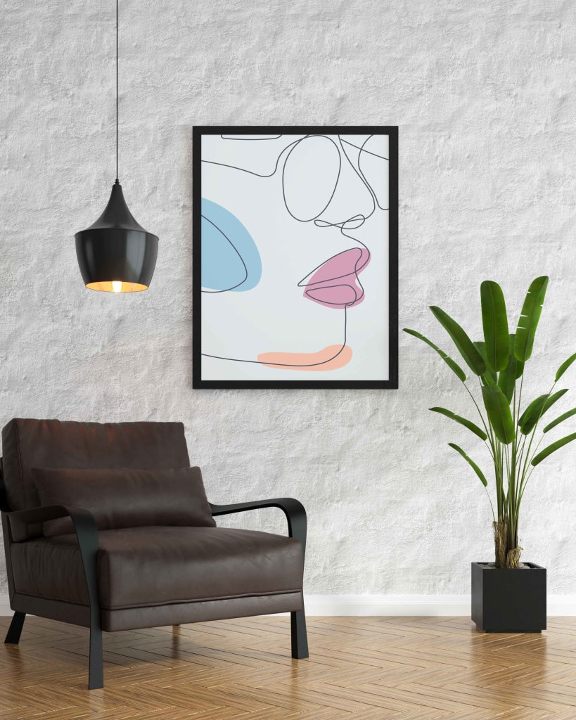 Women Line Art Frame For Wall Decor- Funkydecors Xs / Black Posters Prints &amp; Visual Artwork