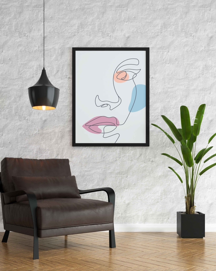 Women Line Art Frame For Wall Decor- Funkydecors Xs / Black Posters Prints &amp; Visual Artwork