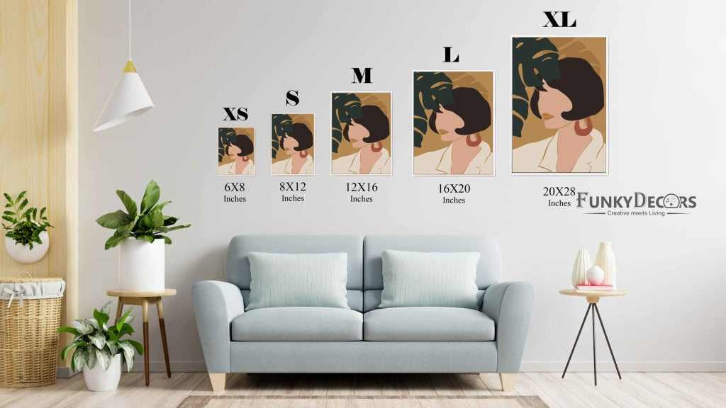 Women Minimal Face Design Portrait Art Frame For Wall Decor- Funkydecors Posters Prints & Visual
