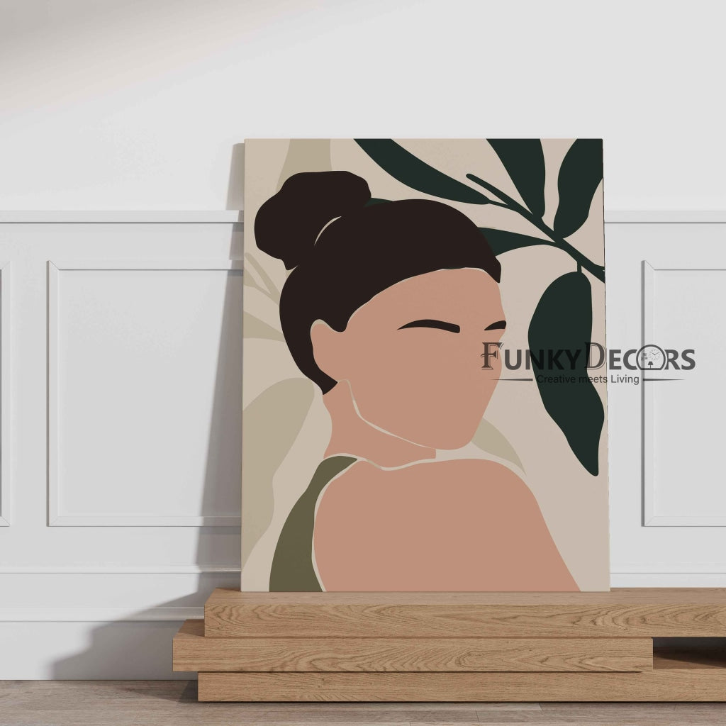 Women Minimal Face Design Portrait Art Frame For Wall Decor- Funkydecors Posters Prints & Visual