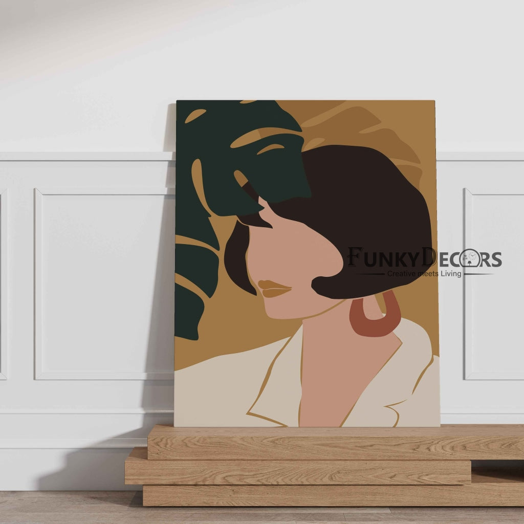 Women Minimal Face Design Portrait Art Frame For Wall Decor- Funkydecors Posters Prints & Visual