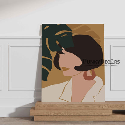 Women Minimal Face Design Portrait Art Frame For Wall Decor- Funkydecors Posters Prints & Visual