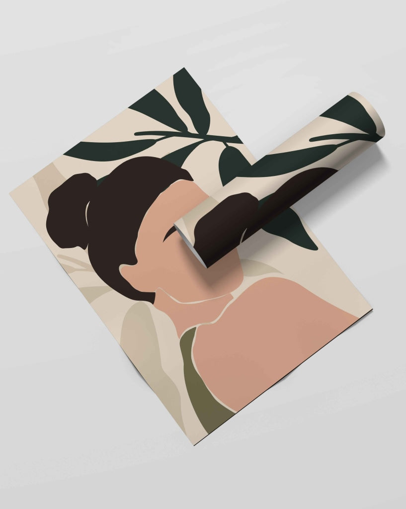 Women Minimal Face Design Portrait Art Frame For Wall Decor- Funkydecors Xs / Roll Posters Prints &