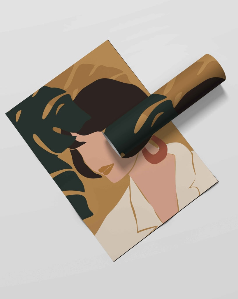 Women Minimal Face Design Portrait Art Frame For Wall Decor- Funkydecors Xs / Roll Posters Prints &