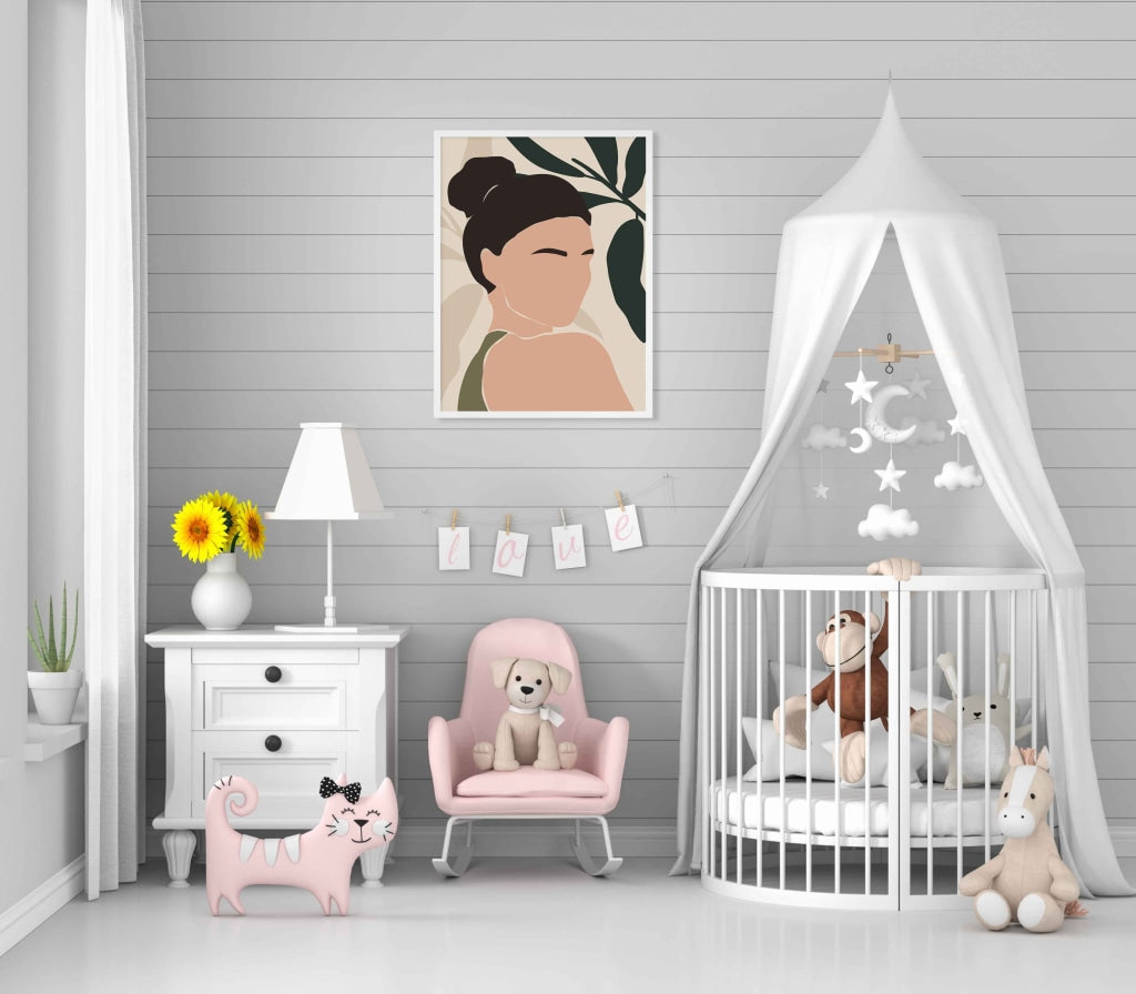 Women Minimal Face Design Portrait Art Frame For Wall Decor- Funkydecors Xs / White Posters Prints &