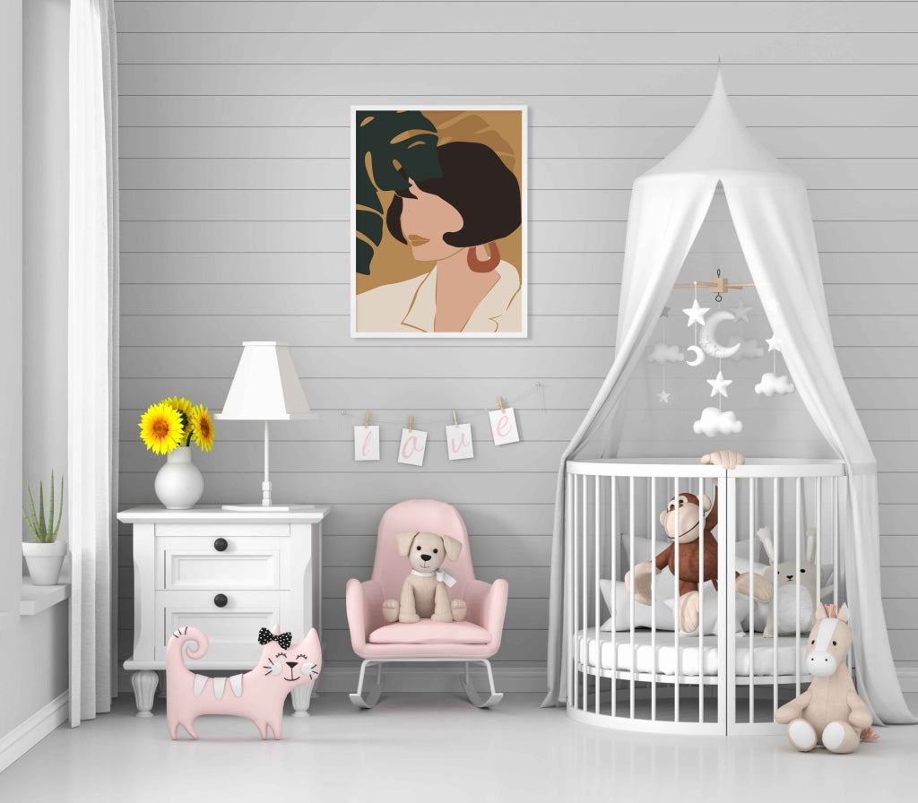 Women Minimal Face Design Portrait Art Frame For Wall Decor- Funkydecors Xs / White Posters Prints &