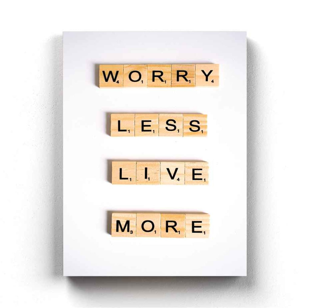 Worry Less Live More - Motivation Quotes Art Frame For Wall Decor- Funkydecors Xs / Canvas Posters