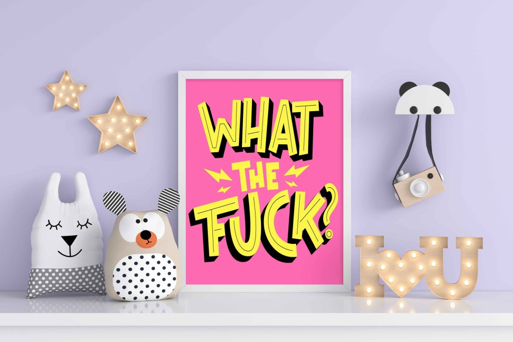 Wtf - Pop Art Frame For Wall Decor- Funkydecors Xs / White Posters Prints &amp; Visual Artwork