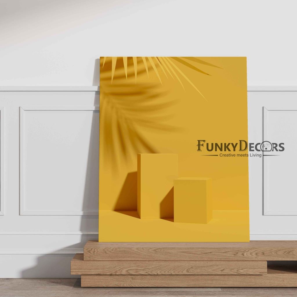 Yellow Cubical Geometric Art Frame For Wall Decor- Funkydecors Posters Prints & Visual Artwork